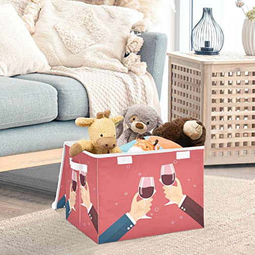 RunningBear Party Celebration Large Storage Bins with Lid Collapsible Storage Bin Shelves Basket Towel Storage for Closet Shelf Car