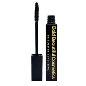 black mascara volumizing and lengthening by bold beautiful cosmetics define and amplify your lashes all day