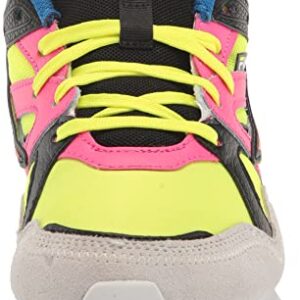 FILA Women's Sandenal Orbit Sneaker, Safety Yellow/Knockout Pink/Electric Blue, 5.5