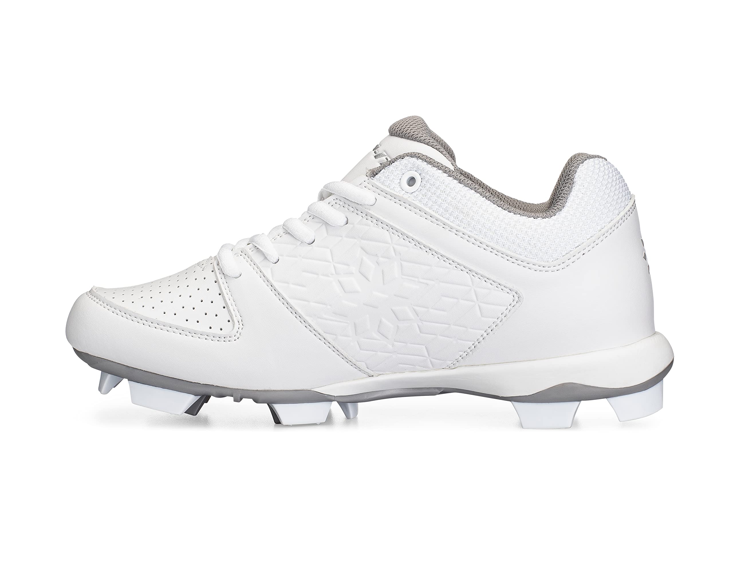 RIP-IT Girls Diamond Softball Cleats | Youth Softball Shoes for Girls | White | Size 4.5