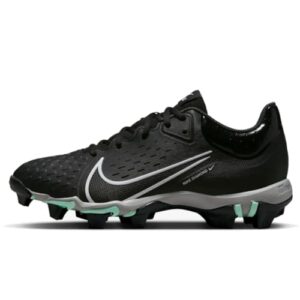 nike hyperdiamond 4 keystone molded softball cleats black | white sz 10