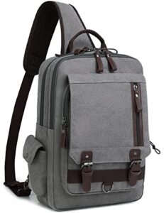 mygreen sling bags chest shoulder backpacks, sling backpack crossbody messenger bag travel outdoor men women gray, xl