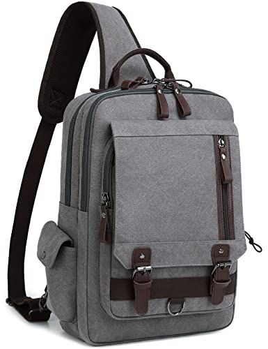 mygreen Sling Bags Chest Shoulder Backpacks, Sling Backpack Crossbody Messenger Bag Travel Outdoor Men Women Gray, XL