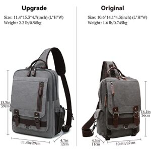 mygreen Sling Bags Chest Shoulder Backpacks, Sling Backpack Crossbody Messenger Bag Travel Outdoor Men Women Gray, XL