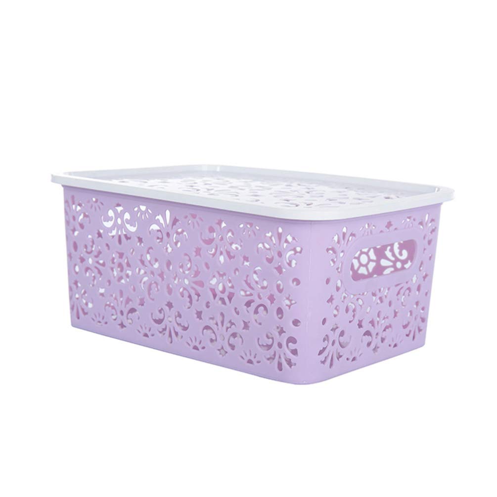 Cabilock Box Hollow Storage Basket Cabinet Storage Basket Catch All Basket Stackable Storage Drawers Closet Drawers Stackable Drawers Storage Bins Storage Container Purple Organizer Panties