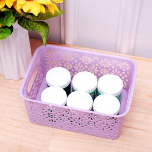 Cabilock Box Hollow Storage Basket Cabinet Storage Basket Catch All Basket Stackable Storage Drawers Closet Drawers Stackable Drawers Storage Bins Storage Container Purple Organizer Panties