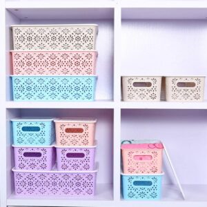 Cabilock Box Hollow Storage Basket Cabinet Storage Basket Catch All Basket Stackable Storage Drawers Closet Drawers Stackable Drawers Storage Bins Storage Container Purple Organizer Panties