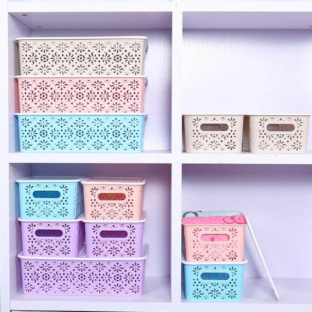 Cabilock Box Hollow Storage Basket Cabinet Storage Basket Catch All Basket Stackable Storage Drawers Closet Drawers Stackable Drawers Storage Bins Storage Container Purple Organizer Panties