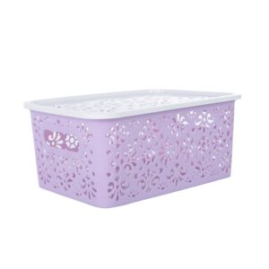 Cabilock Box Hollow Storage Basket Cabinet Storage Basket Catch All Basket Stackable Storage Drawers Closet Drawers Stackable Drawers Storage Bins Storage Container Purple Organizer Panties