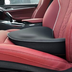 au-kee car seat cushion memory foam lower back lumbar pad pain relief for driving black 1pc