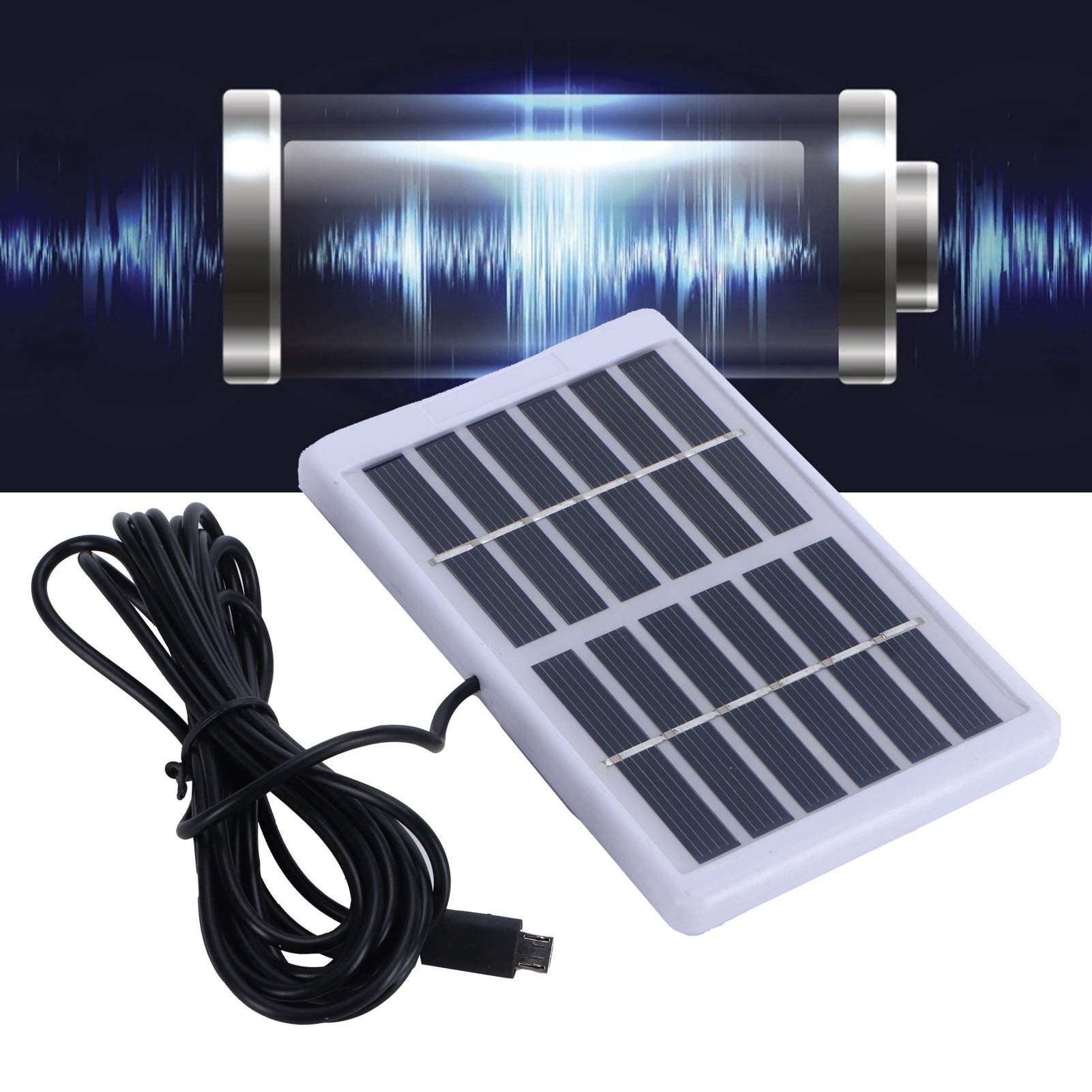 Solar Panel Charger, 1.2W 6V Solar Panel with Micro USB Port, Solar Charging Board, Polycrystalline Silicon Solar Charging Board for Small Home Projects