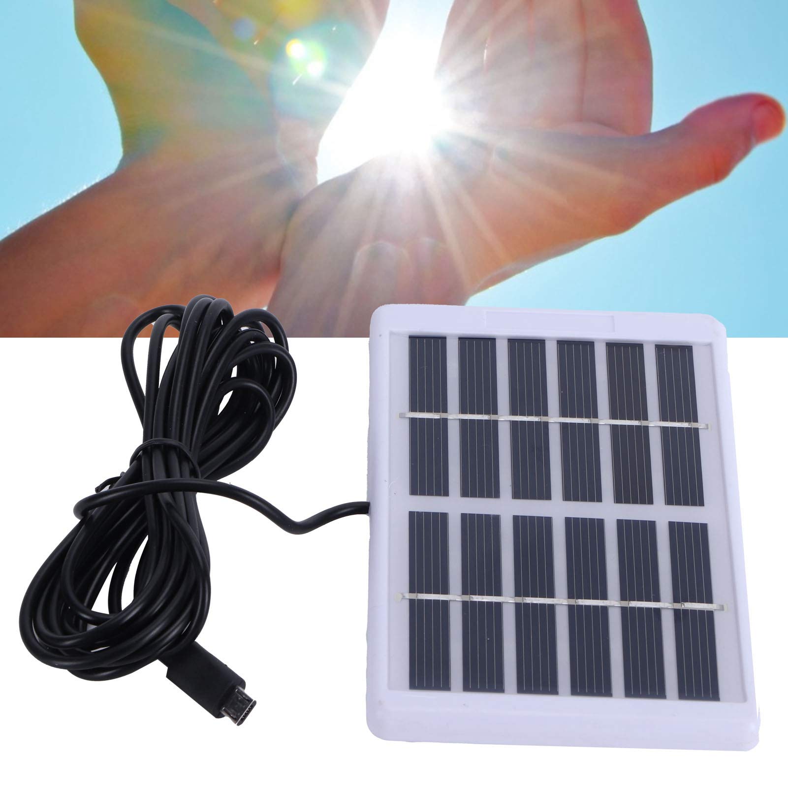 Solar Panel Charger, 1.2W 6V Solar Panel with Micro USB Port, Solar Charging Board, Polycrystalline Silicon Solar Charging Board for Small Home Projects