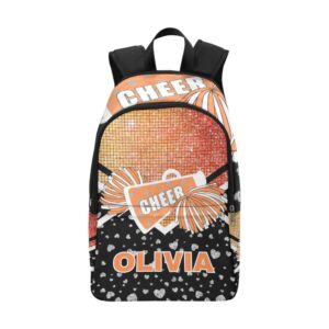 cuxweot personalized cheer cheerleaders print backpack with name custom travel daypack bag for man woman gifts