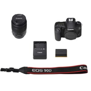 Canon EOS 90D DSLR Camera w/EF-S 18-135mm USM Zoom Lens + 75-300mm F/4-5.6 III Lens EF 50mm f/1.8 STM Lens + 420-800mm Super Telephoto Lens + 128GB Memory (42pc Extreme Bundle)