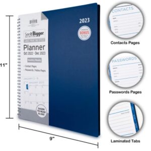 See It Bigger Monthly & Weekly Planner, October 2022 - December 2023 (5.75"x 8.75") Black