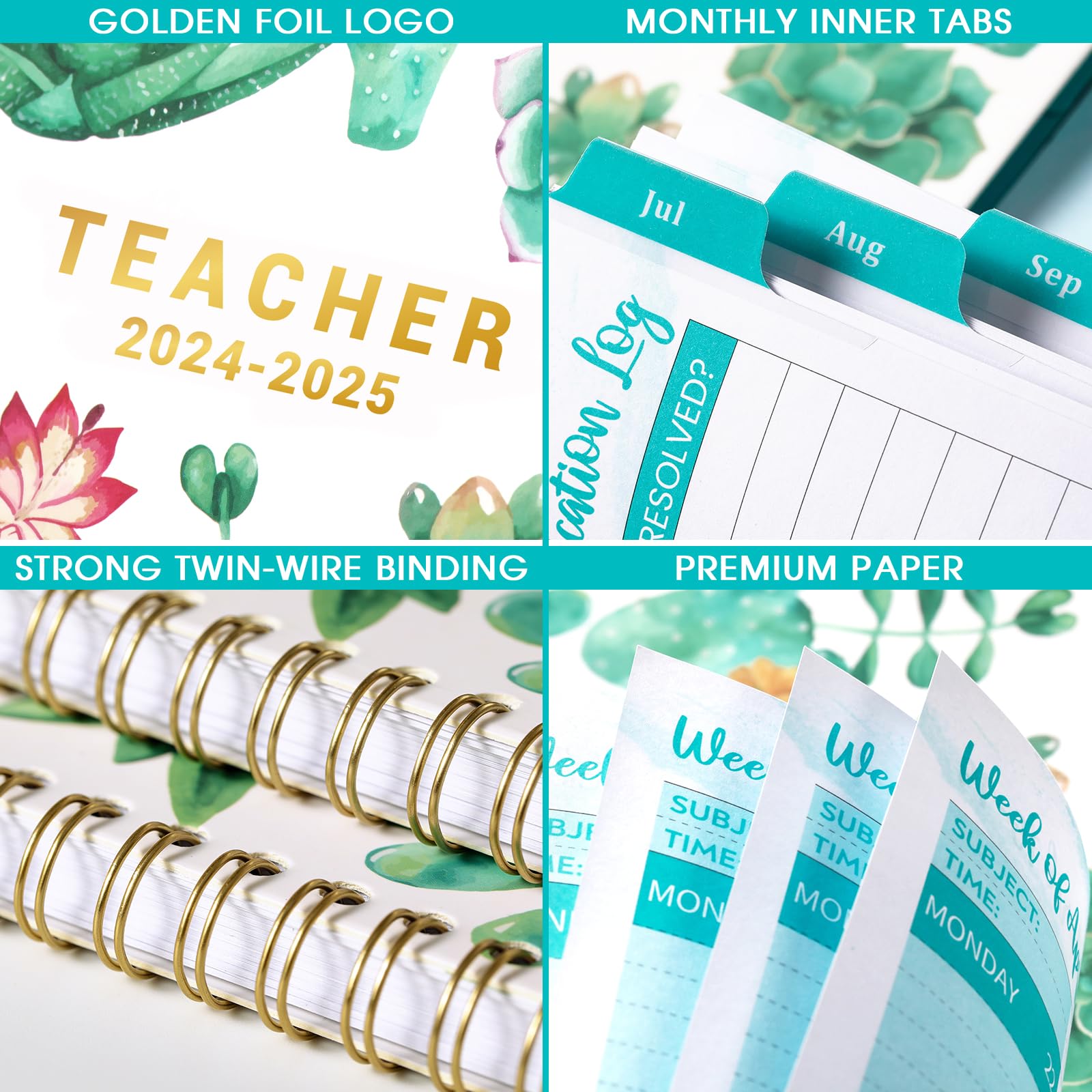 2024-2025 Teacher Planner - Teacher Lesson Planner 2024-2025, July 2024 - June 2025, 8" x 10", Weekly & Monthly Lesson Plan Book for Teachers