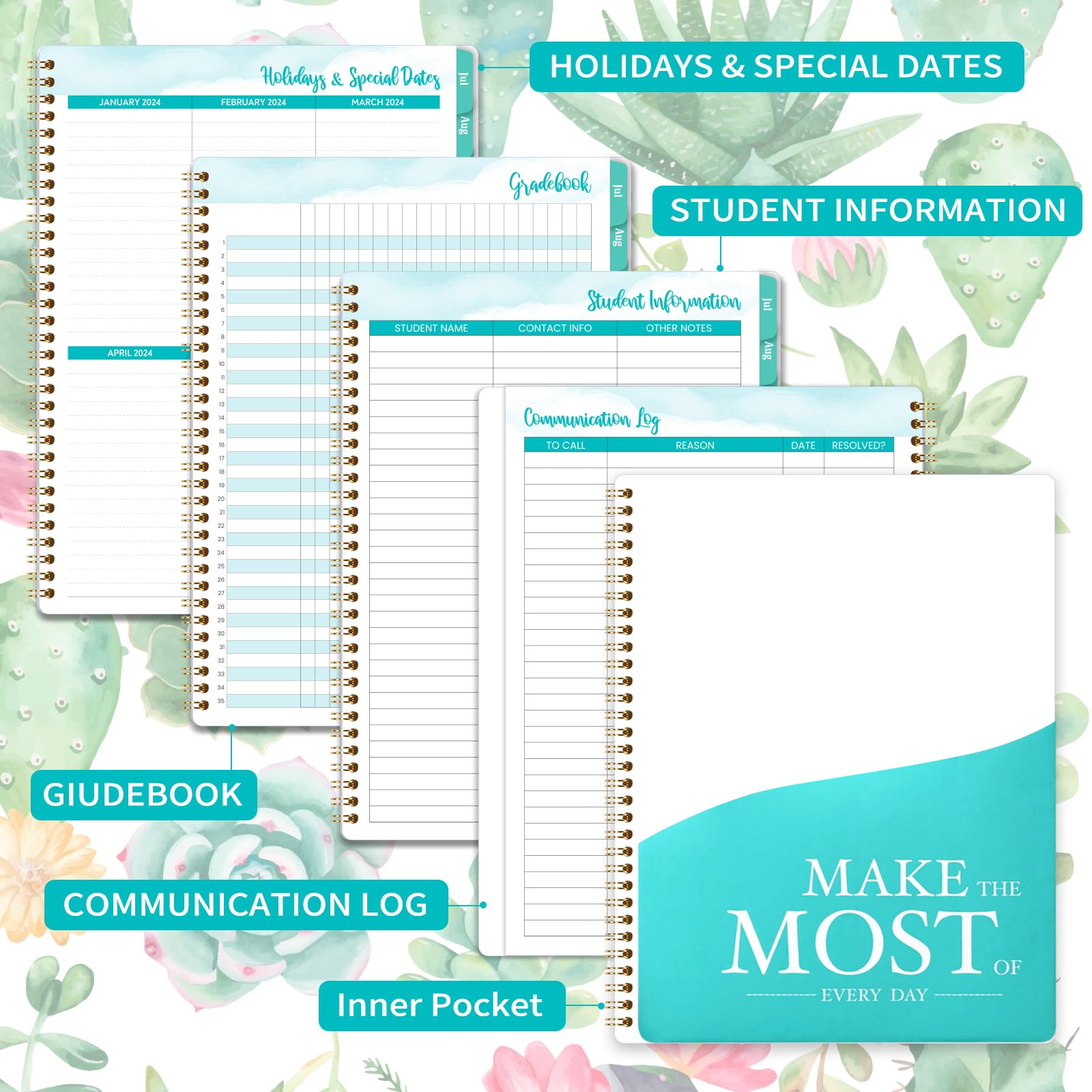 2024-2025 Teacher Planner - Teacher Lesson Planner 2024-2025, July 2024 - June 2025, 8" x 10", Weekly & Monthly Lesson Plan Book for Teachers