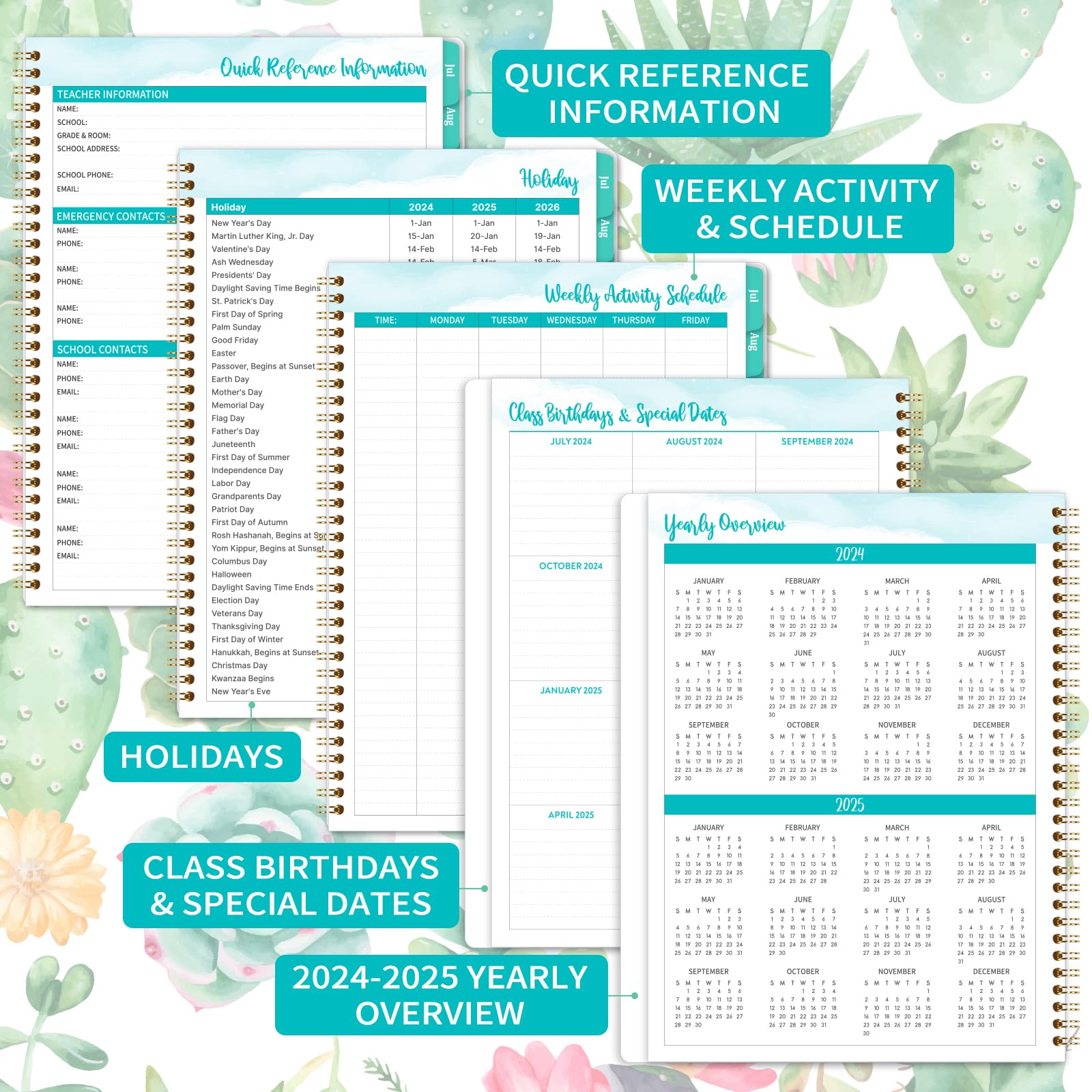 2024-2025 Teacher Planner - Teacher Lesson Planner 2024-2025, July 2024 - June 2025, 8" x 10", Weekly & Monthly Lesson Plan Book for Teachers