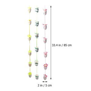 Didiseaon 3pcs Happy Easter Backdrop Egg Party Decorations Easter Banner Easter Hanging Swirls Spring Garland Easter Ceiling Decor Ball Garland Happy Easter Garland Foam Supplies Rabbit Eggs