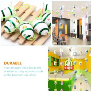 Didiseaon 3pcs Happy Easter Backdrop Egg Party Decorations Easter Banner Easter Hanging Swirls Spring Garland Easter Ceiling Decor Ball Garland Happy Easter Garland Foam Supplies Rabbit Eggs