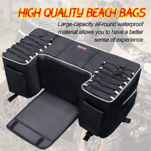 AUCHIVES ATV Storage Bags ATV Rear Padded-Bottom Bag Water-Resistant Cushion Removable Built-In Frame ATV Cargo Bag Large Four Wheeler Zipper Gear Bag