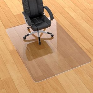 buyify office chair mat for hard floor,2mm,30"x48" pvc material clear floor mat, floor protector for office or home,flat and easy to clean