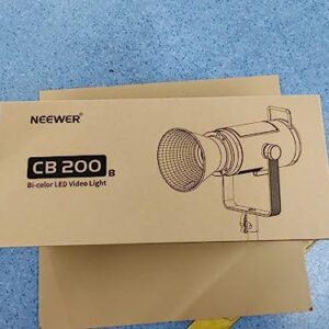NEEWER CB200B 210W LED Video Light with 2.4G/APP Remote Control, All Metal Bi Color COB Continuous Output Lighting with Bowens Mount 90000Lux/1m 2700K-6500K CRI/TLCI97+ 12 Effects for Video Recording