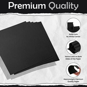 SANZIX 100 Sheets Black Cardstock 8.5 x 11 Inch Thick Paper, 80lb. 216 GSM Heavy Weight Printer Paper, Cardstock for Invitations, Menus, Calligraphy, Stationery Printing, Scrapbook, Crafts, DIY Cards