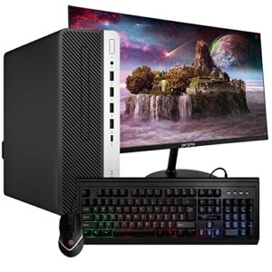 hp prodesk 600g4 desktop computer | hexa core intel i5 (3.2ghz) | 16gb ddr4 ram | 500gb ssd solid state | windows 11 pro | new 24in lcd monitor | rgb keyboard & mouse | home or office pc (renewed)