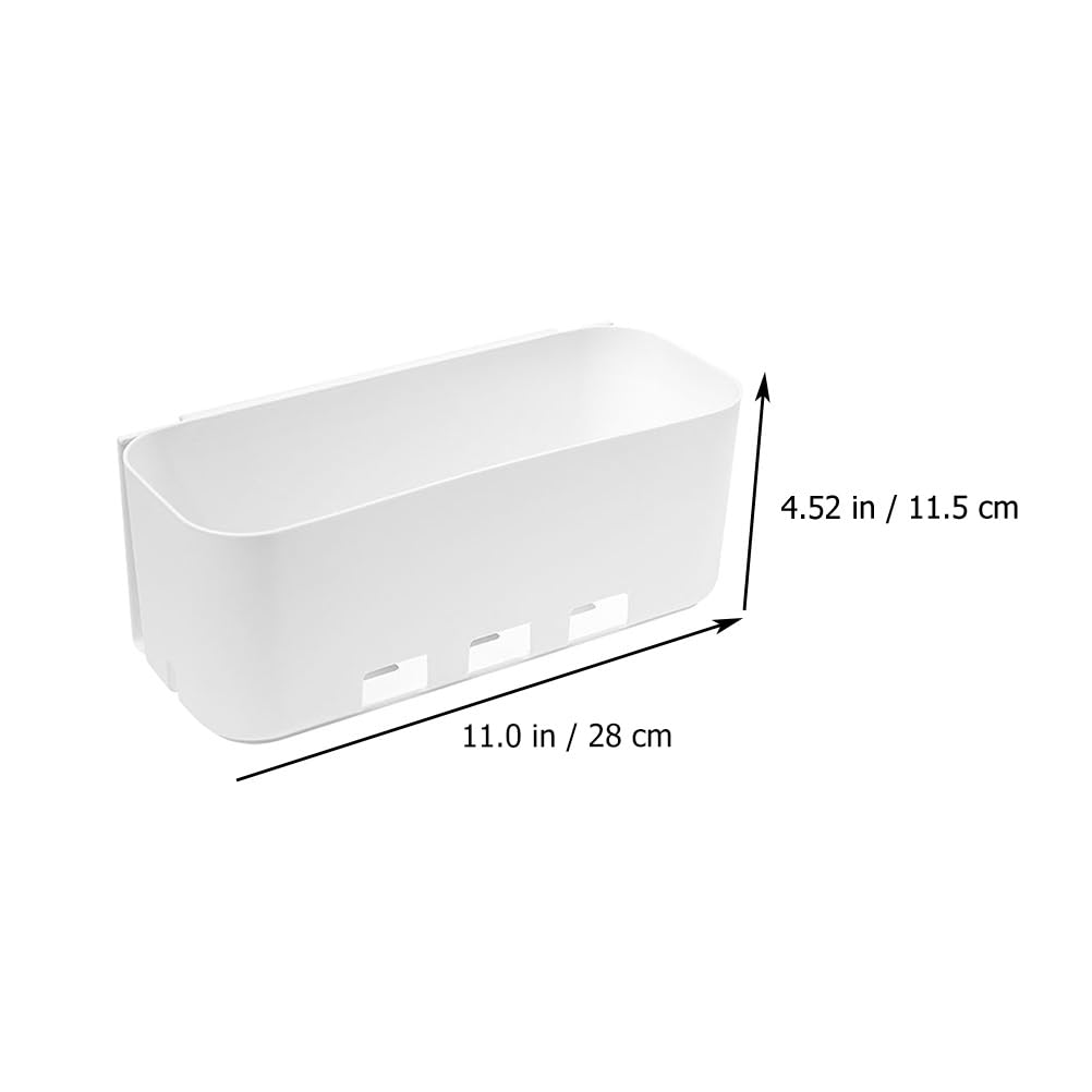 1 Set Shampoo Mount Office Simple Holder Cabinet Sliding Rectangular Container Bedroom Hanging Bookshelf Drawer Rack and Door Bathroom Tray Sundries Shelves Under White Pull