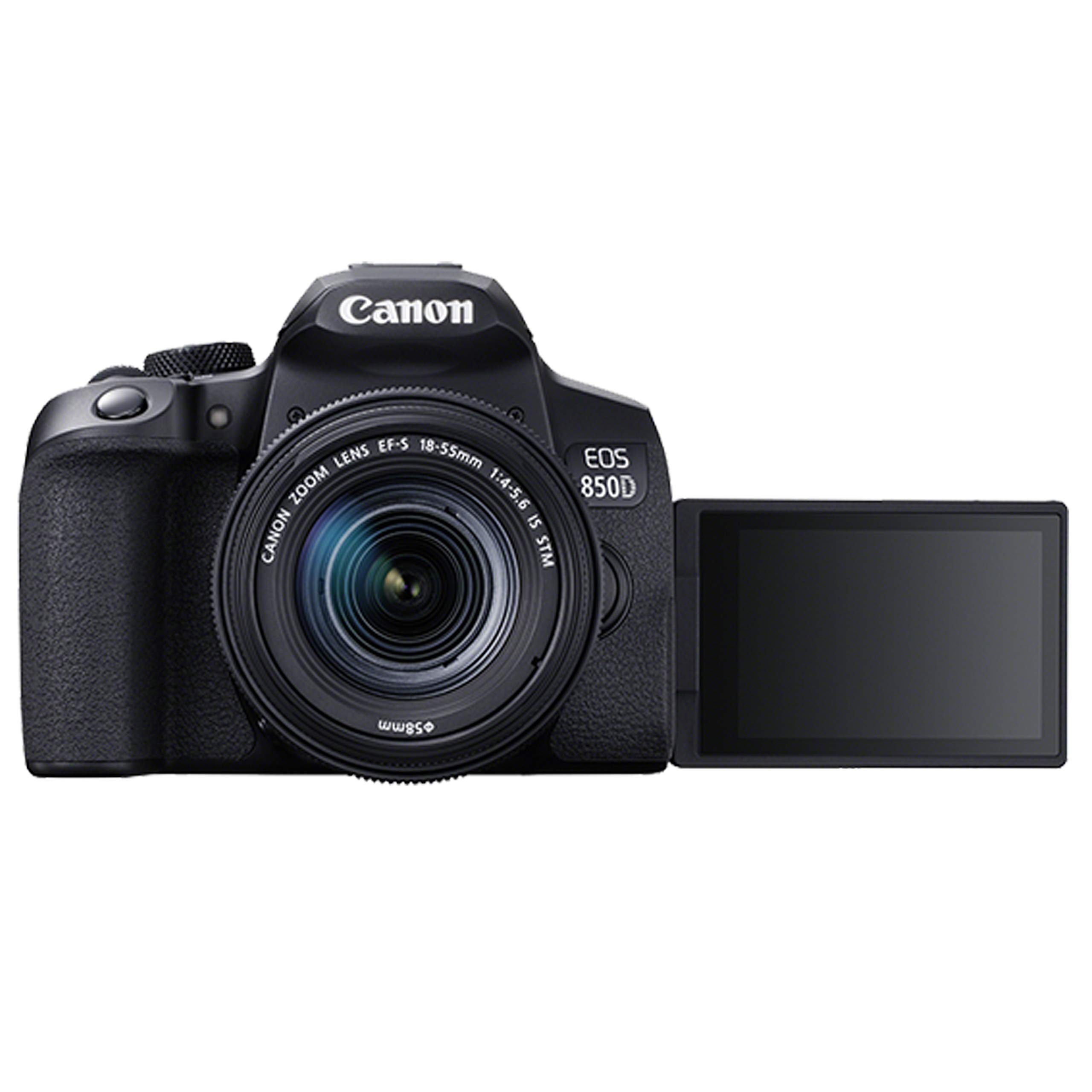 Canon EOS 850D (Rebel T8i) DSLR Camera w/EF-S 18-55mm F/4-5.6 is STM Zoom Lens + 75-300mm F/4-5.6 III Lens + 128GB Memory + Case + Tripod + Filters (38pc Bundle)
