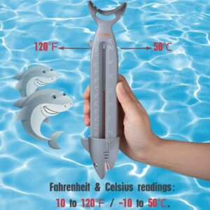 XY-WQ Large Pool Thermometer, Jumbo Easy Read for Water Temperature, Sinking for Accurate Readings - Swimming Pools, Spas, Hot Tubs, Ponds (Shark)