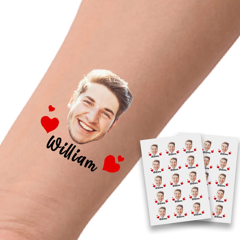 Custom Tattoos Personalized Temporary Tattoos with Photo Face Name ...