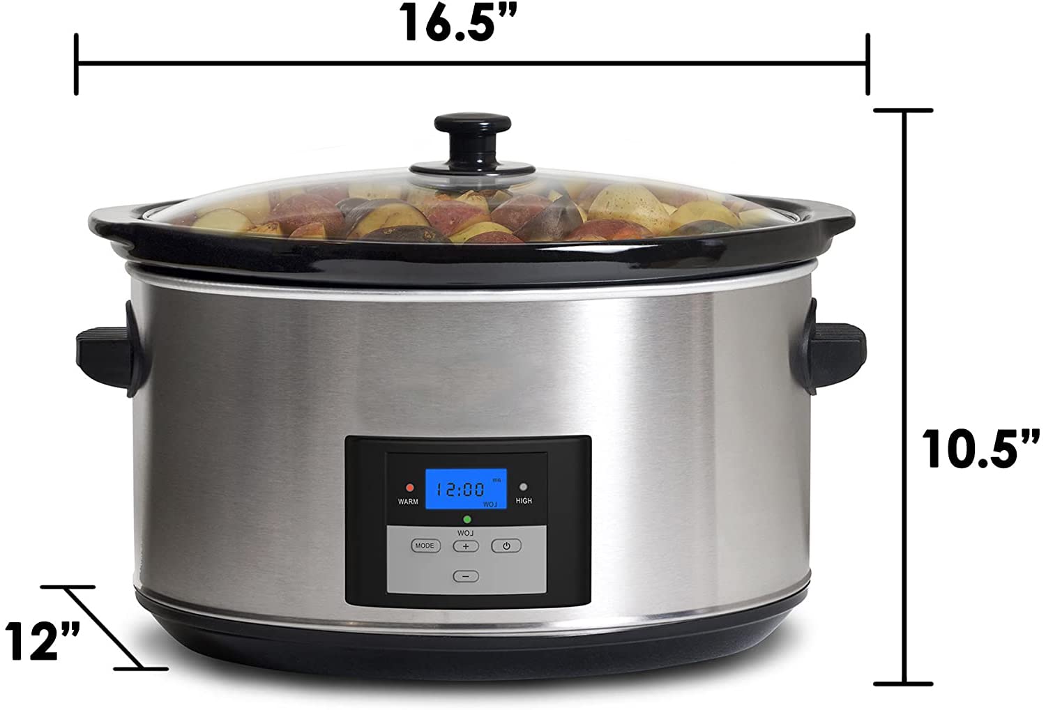 8.5-Quart Digital Programmable Slow Cooker - Adjustable Temp, Entrees, Stews & Dips