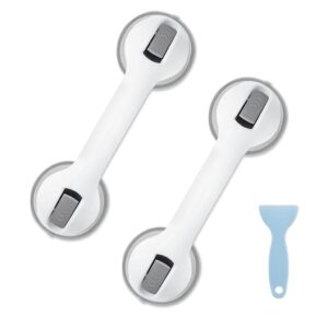 grab bars for bathtubs and showers (2 pack) 12-inch, shower handles for elderly suction, shower grab bars for seniors, non-slip suction grab bars for shower, grab bars for elderly for wall