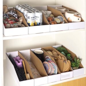 EXYGLO Garage Storage Bins, Pack of 35 Cardboard Shelf Organizer Bins 12x6x4.5inch Pantry Bins for Parts, Snacks, Bottles, Cans