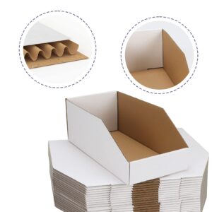 EXYGLO Garage Storage Bins, Pack of 35 Cardboard Shelf Organizer Bins 12x6x4.5inch Pantry Bins for Parts, Snacks, Bottles, Cans