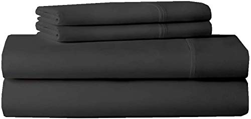 Cot Sheet Set 30x80,100% Cotton 4 PC Cot Sheets Dark Grey, Fitted Cot Sheet-Perfect for Narrow Twin/RV Bunk/Guest Bed Replacement/30 x80 Mattress-Fits Upto 4"-8" Deep Mattress,Cot Size Sheets