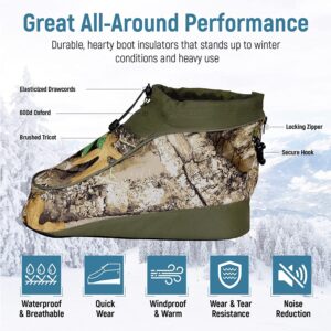 Lancer Tactical Large Size Insulated Boot Cover for Hunting (Color: Camo)