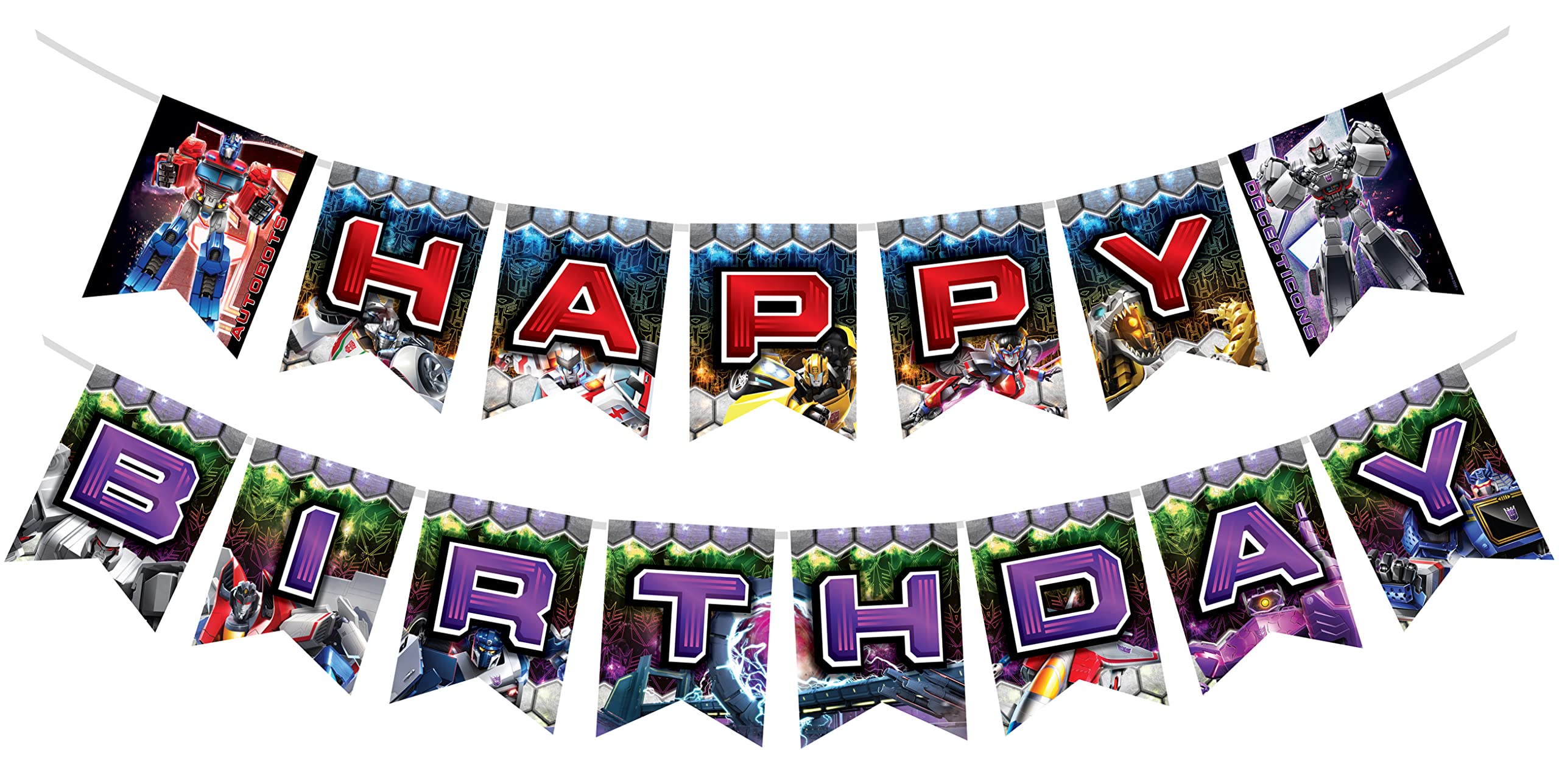 Treasures Gifted Officially Licensed Transformers Birthday Banner - Transformers Party Supplies - Transformers Happy Birthday Banner - Transformers Birthday Party Supplies - Transformers Banner