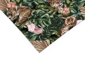 leopard tropic floral contact paper | shelf liner | drawer liner | peel and stick paper 642