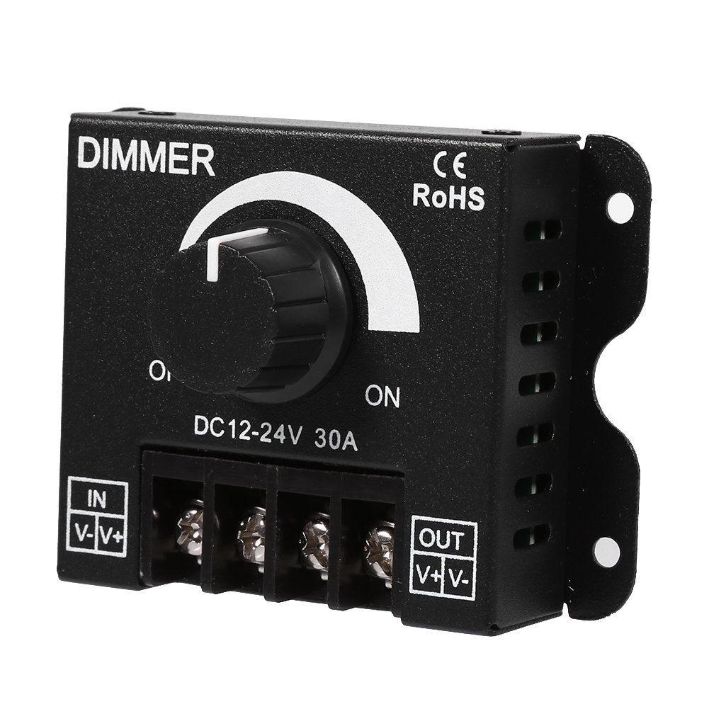 Strip Led Dimmer Switch,12V-24V 30A Led Switch Dimmer Controller Manual Operation for Strip Light Single Color