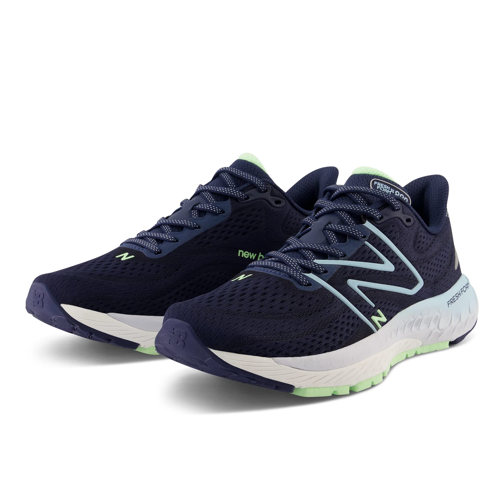 New Balance Women's W880N13 Running Shoe, Nb Navy/Bleach Blue/Green Aura, 10