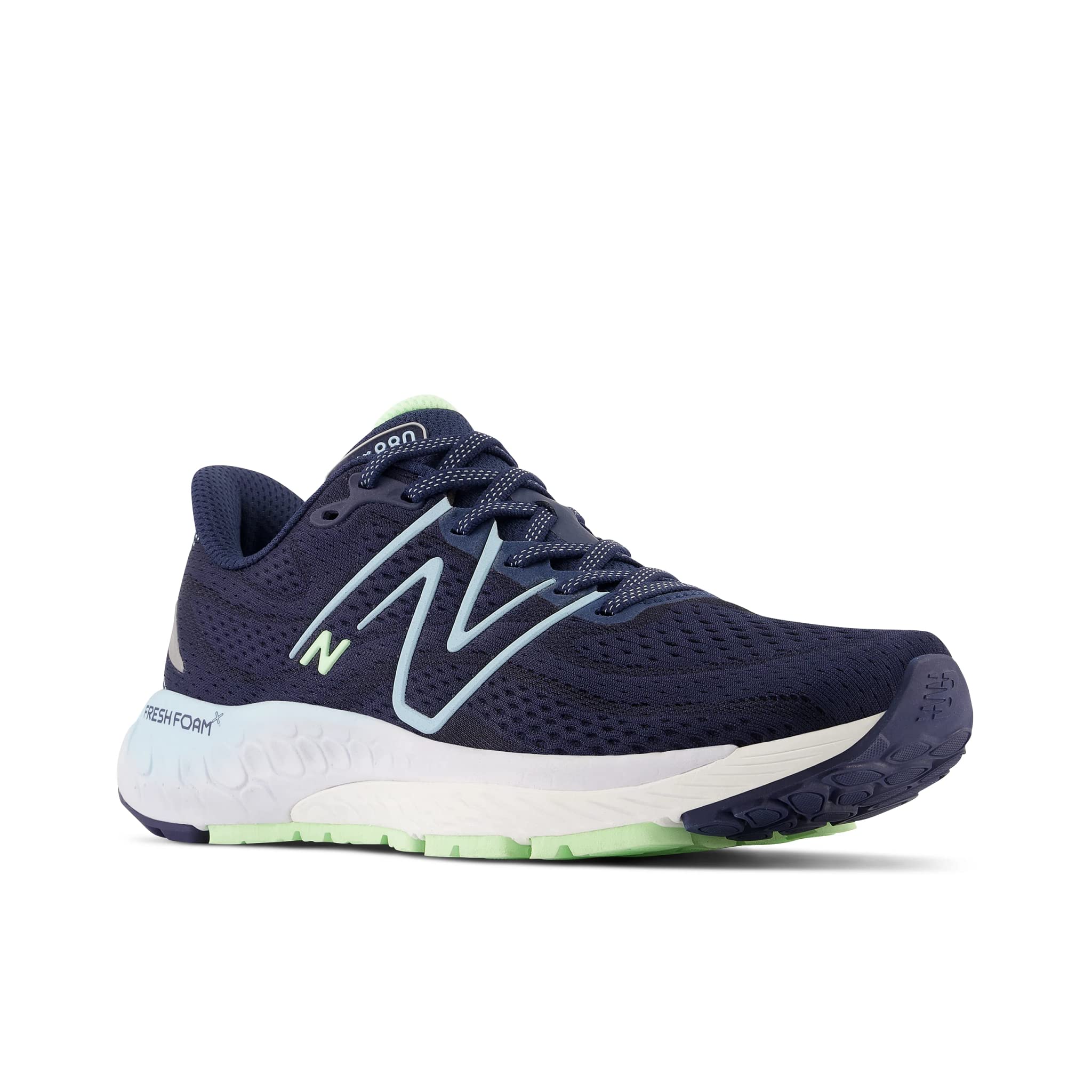 New Balance Women's W880N13 Running Shoe, Nb Navy/Bleach Blue/Green Aura, 10