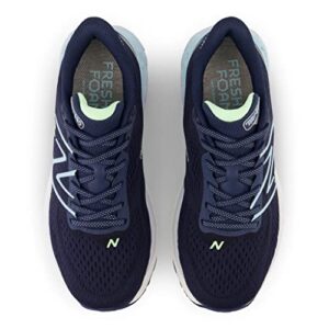 New Balance Women's W880N13 Running Shoe, Nb Navy/Bleach Blue/Green Aura, 8 Wide