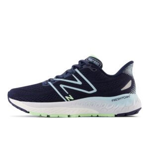new balance women's w880n13 running shoe, nb navy/bleach blue/green aura, 7.5 wide