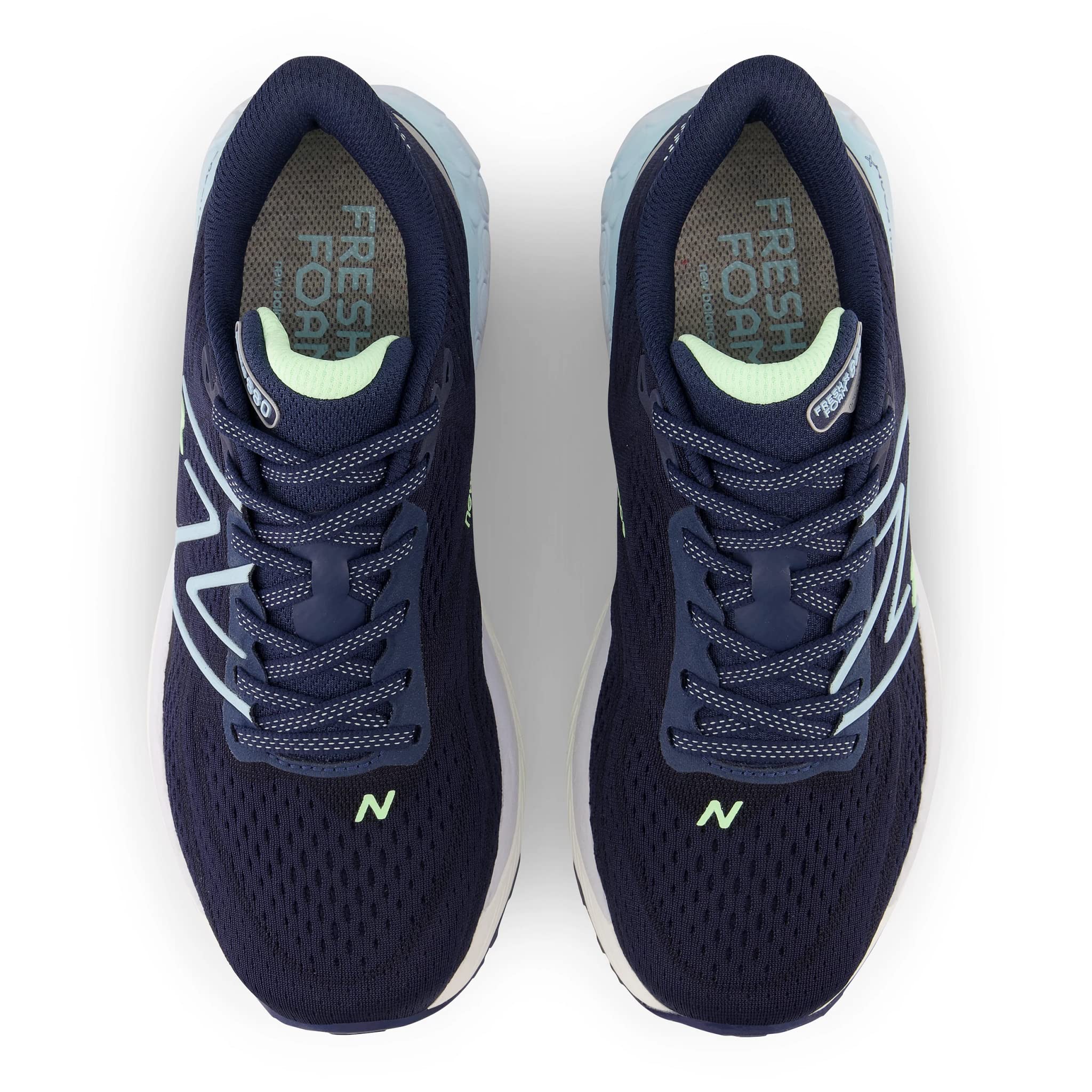 New Balance Women's W880N13 Running Shoe, Nb Navy/Bleach Blue/Green Aura, 10.5