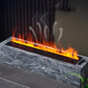 Water Vapor Fireplace Recessed Electric Fireplace with Realistic Flame, Ultra Thin and Low Noise, Touch Screen Control Panel with Remote Control Electric Fireplace Stove (Color : 1000mm)