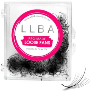 llba promade wispy lash extensions 9d 0.05, 100% handmade eyelashes volume fans, c cc d curls, 9-17 mm length, long-lasting, easy application (c 12 mm)