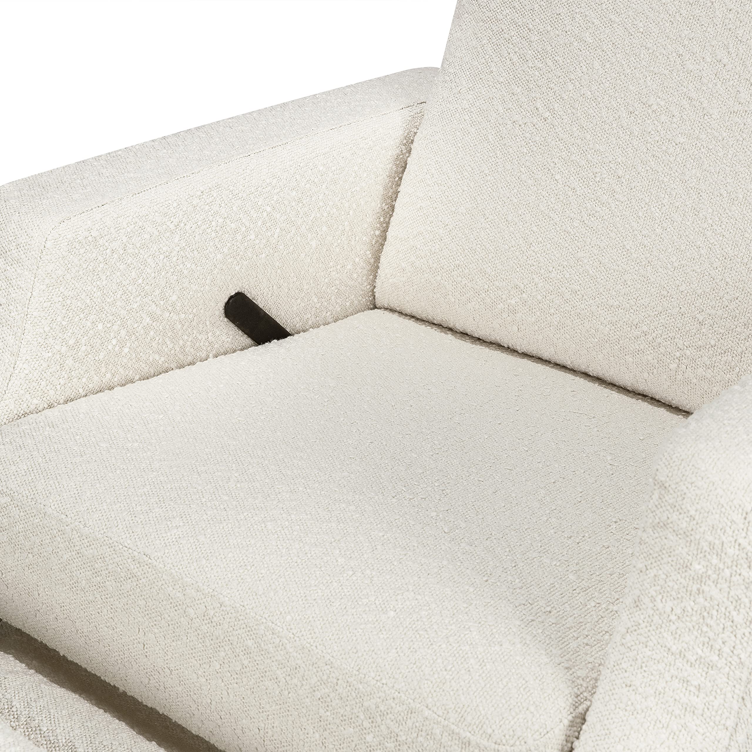 Namesake Crewe Recliner and Swivel Glider in Ivory Boucle with Light Wood Base, Greenguard Gold Certified